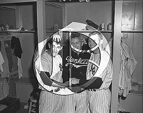 Billy Martin, Ed Lopat and Mickey Mantle56N0289